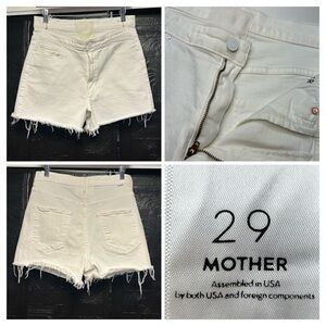 MOTHER Denim The‎ Dazzler Shift Fray Short Totally Innocent Size 29x3 White